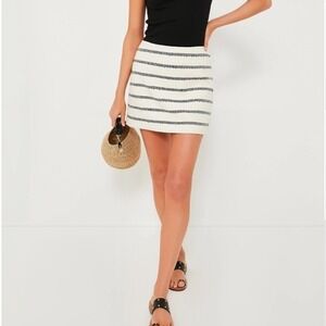 Tuckernuck Tweed Meg Mini Skirt - Navy Stripe High Waist Women's Size XXL NEW